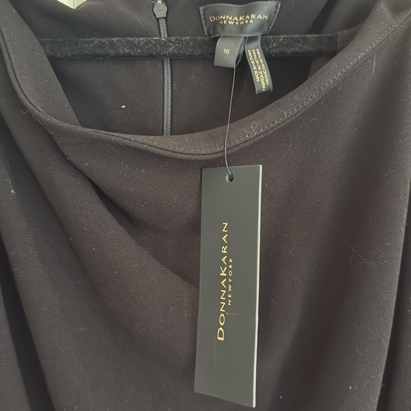 NWT Donna Karan Black Wide-Leg Jumpsuit with Cap Sleeves Sz 16 - Picture 6 of 8